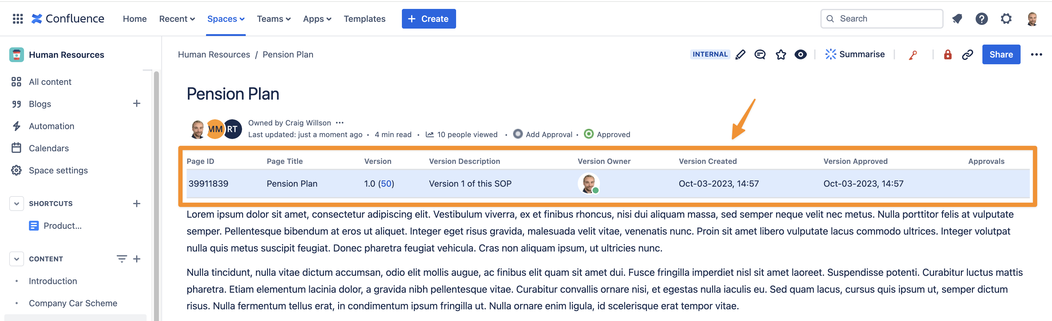 confluence workflow confluence page approval